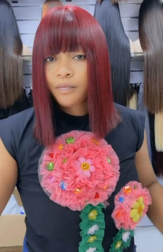 Dollar burgundy fringe
