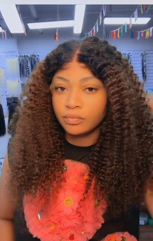Dollar dark root brown curly